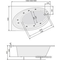 Ванна Poolspa Orbita 160x100 L Economy 2 PHAO810SO2C0000