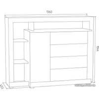 Тумба МДК ГТ5 1044x1360x403 (белый)