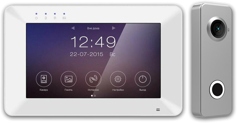 Комплект видеодомофона Tantos Rocky HD Wi-Fi (белый) + iLexa HD (никель)