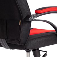 Игровое (геймерское) кресло TetChair Pilot флок/ткань (черный/черный/красный) в Солигорске