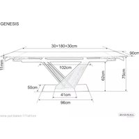 Кухонный стол Signal Genesis legno 180-240/90/75 (эффект дерева/дуб/черный)