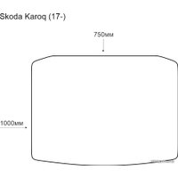 Коврик для багажника Alicosta Skoda Karoq 17- (багажник, ЭВА ромб, бежевый)