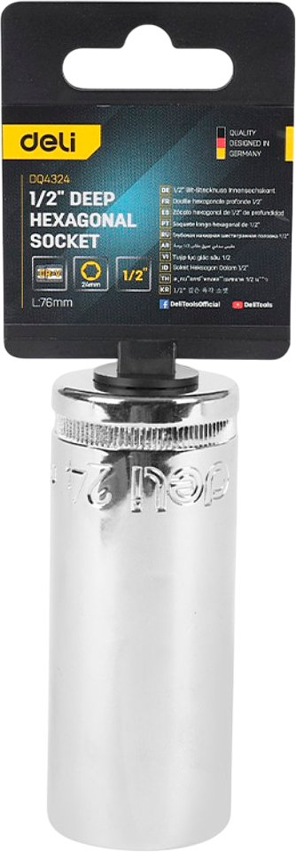 

Головка слесарная Deli Торцевая шестигранная EDQ4324