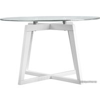 Журнальный столик Мебелик Рилле 445 (белый/стекло прозрачное круг)