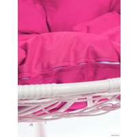 Подвесное кресло M-Group Для двоих 11450108 (белый ротанг/розовая подушка)