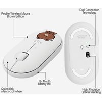 Мышь Logitech M350 Pebble Line Friends Brown (белый)