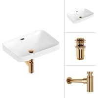 Умывальник Lauter 21441A + клапан 21190G + сифон 21635G (золото) в Бресте