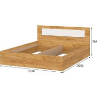 Кровать Mio Tesoro Дольче 160x200 (дуб золотистый/белый)