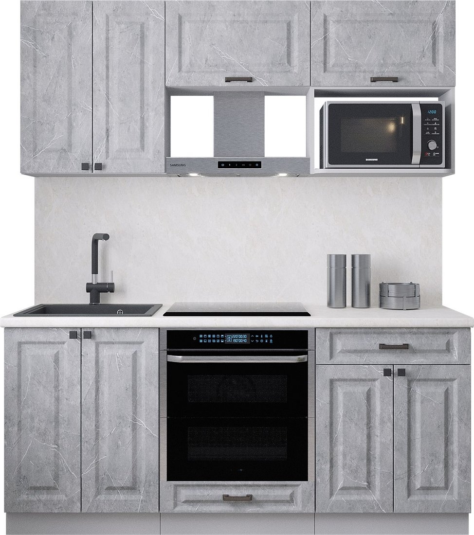 

Готовая кухня Интерлиния Мила Деко 1.8 (керамика/керамика/опал светлый)