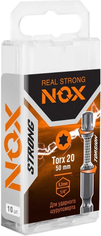 Набор бит Nox Strong Torsion E6.3 Tx-20-50 339205 (10 шт)