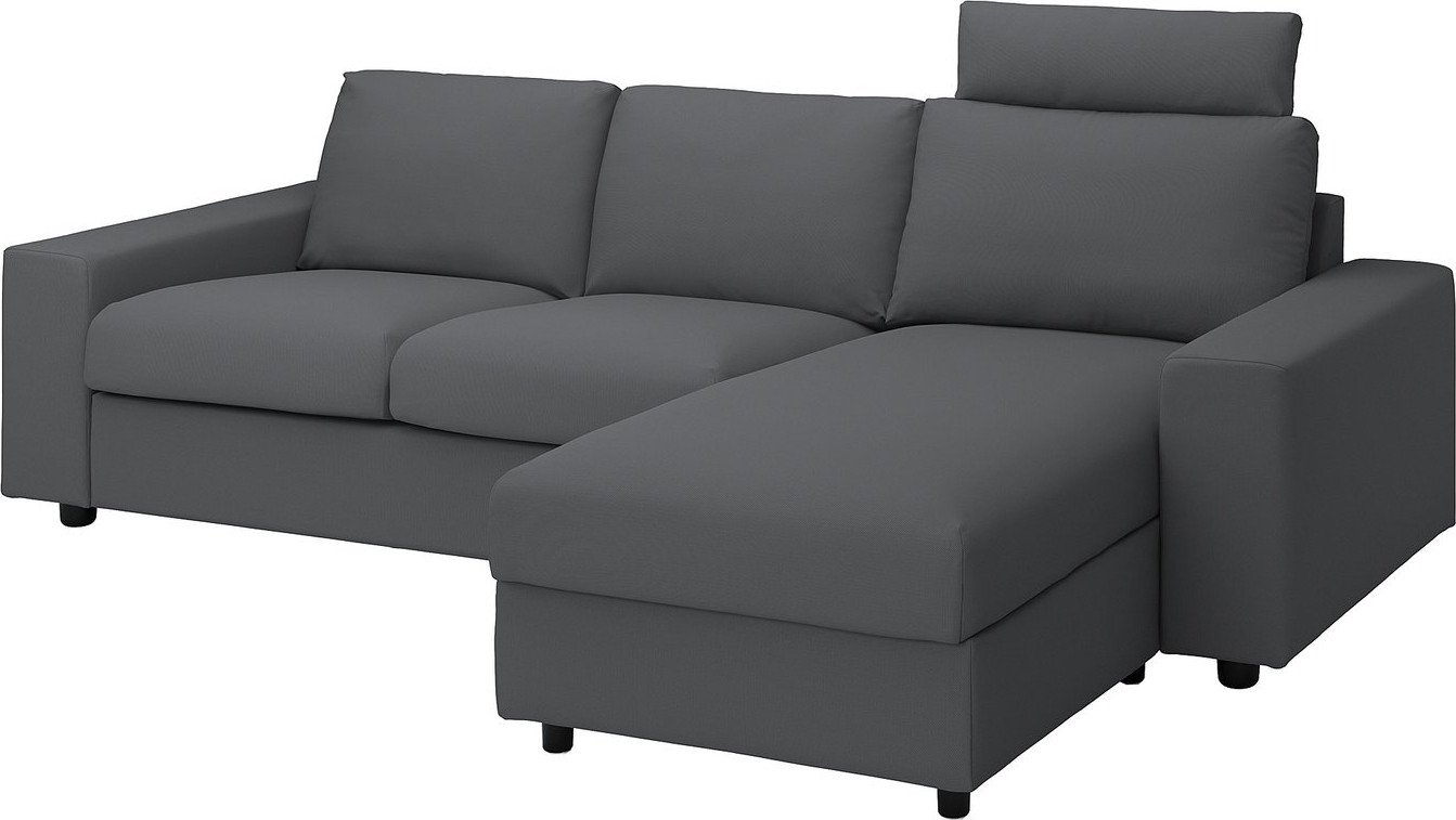 Угловой диван Ikea Vimle с широкими подлокотниками с изголовьем/Hallarp серый s99401414