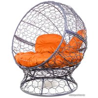 Кресло M-Group Апельсин 11520307 (серый ротанг/оранжевая подушка)