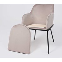 Стул с подлокотниками Алвест AV 318 (светло-коричневый бархат H-61/черный)