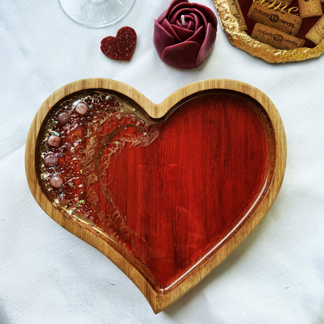 

Менажница Wood_N_Sea Сердце с натуральными камнями