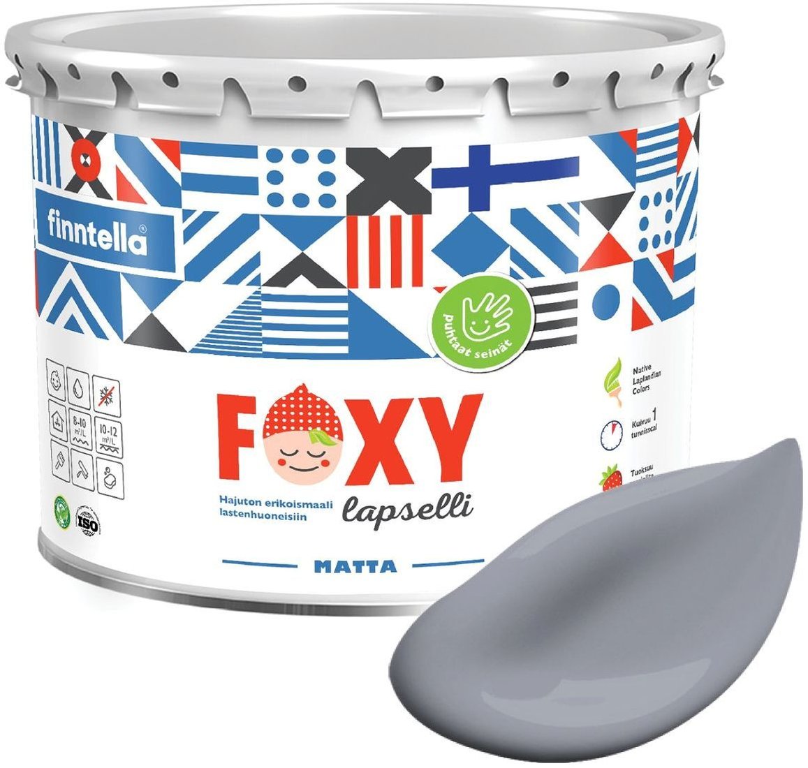 

Краска Finntella Foxy Lapselli Matte Kapala F-50-1-3-FL294 2.7 л (серый)