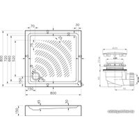 Душевой поддон Lavinia Boho Rock 3707380S 80х80