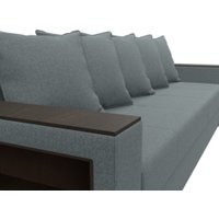 Диван Лига диванов Дубай Лайт полки слева 132282L (рогожка Амур 07 серый)