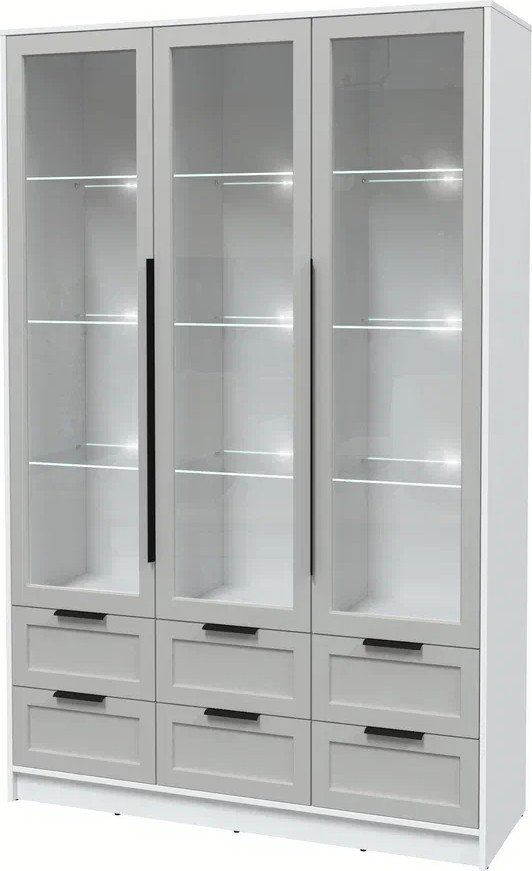 

Шкаф-витрина Интерлиния Концепт Тренд КТ-ШВ3 с подсветкой (белый платинум/грей)