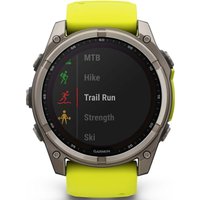 Умные часы Garmin Fenix 8 Solar, Sapphire 51мм (титановый, желтый силиконовый ремешок)