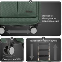 Чемодан-спиннер Monza 8038# (S, зеленый)