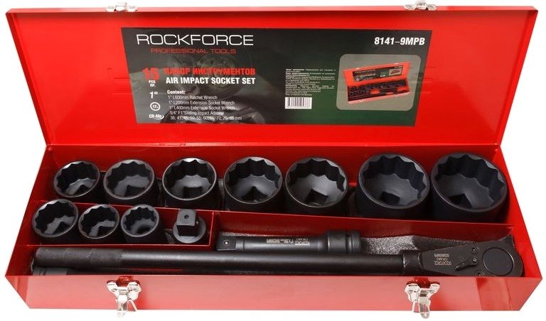 

Набор трещотка с головками RockForce RF-8141-9MPB (15 предметов)