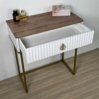 Туалетный столик без зеркала Shtabe Royal 5115 эко (дуб веллингтон/золото/р.золото)