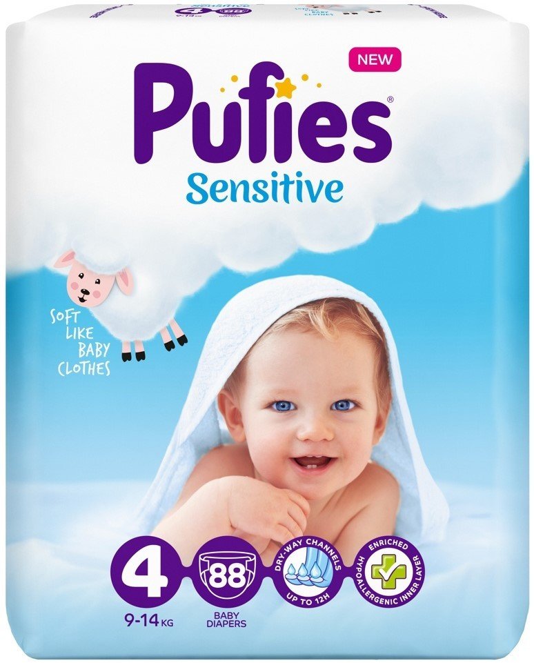 

Подгузники Pufies Sensitive Giga 4 Maxi (88 шт)