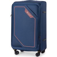 Чемодан-спиннер Solier STL2240 (M, синий/коричневый)
