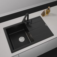 Кухонная мойка ZorG Rock 78 Premium black metallic