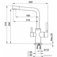 Смеситель Granula для кухни GR-3015, хром/черный