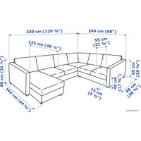 Угловой диван Ikea Вимле 693.067.67 (черный)