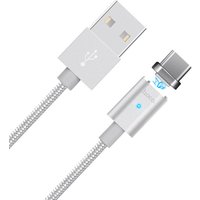 Кабель Hoco U16 Magnetic USB Type-A - USB Type-C (1.2 м, серебристый)
