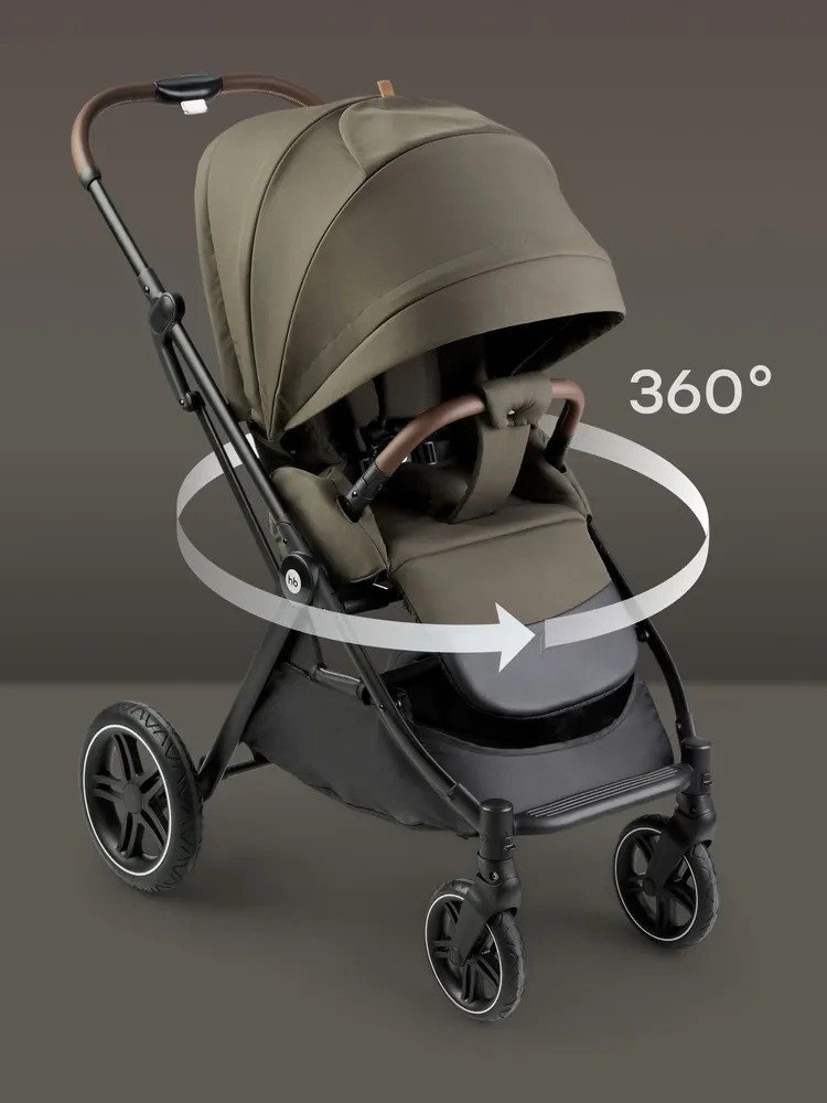 

Коляска прогулочная «книга» Happy Baby Luna 360 с поворотным блоком (dark olive)