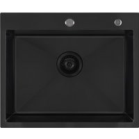 Кухонная мойка Basic CL DS Decor 60x50 (черный, коландер, дозатор)