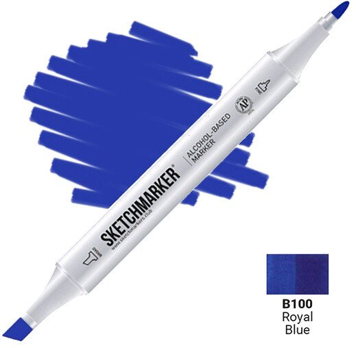 

Маркер художественный Sketchmarker Двусторонний B100 SM-B100 (синий королевский)