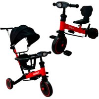 Беговел-велосипед Bubago Split BG-FPY-158-1 с ручкой (черный/красный)