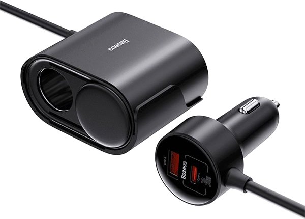 

Автомобильное зарядное Baseus High Efficiency Pro Series 1-for-2 Car Cigarette Lighter 30W C00455300121-00