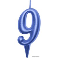 Свеча для торта Мультидом Овал Цифра 9 МС5-49 (синий)