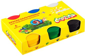 Пальчиковые краски Каляка-Маляка ПККМ06 (6 цветов)