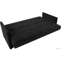 Диван Лига диванов Лига-018 117850 (велюр черный/подушки серый)