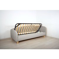 Кровать-тахта DiArt Альба 0.9 правая (велюр Магия 53/ножки светлые)