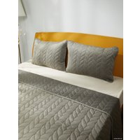 Набор текстиля для спальни Vip Camilla 240-260 (косичка, светло-серый)