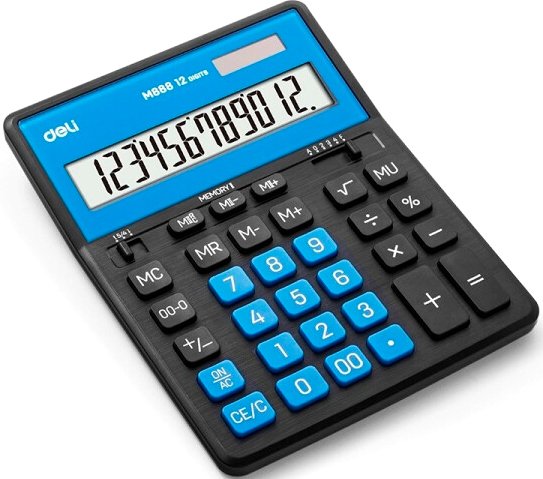 

Калькулятор Deli EM888A (черный/синий)