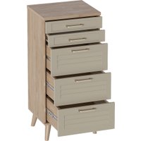 Комод Мебельград Гавана 5ящ 50.2x40.4x109 (дуб светлый натуральный/светло серый софт)