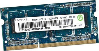 Оперативная память Ramaxel 2GB DDR3 SODIMM 1600 МГц RMT3150ED58E8W-1600
