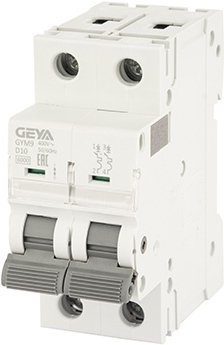 

Выключатель автоматический GEYA GYM9 2P 10А D 6кА GYM92P10D