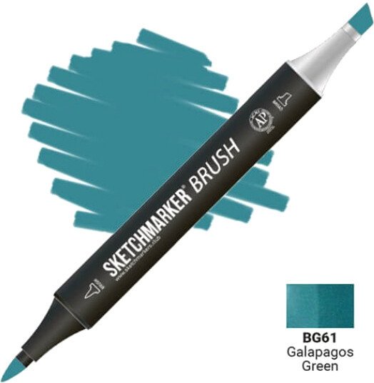 

Маркер художественный Sketchmarker Brush Двусторонний BG61 SMB-BG61 (галапагосский зеленый)