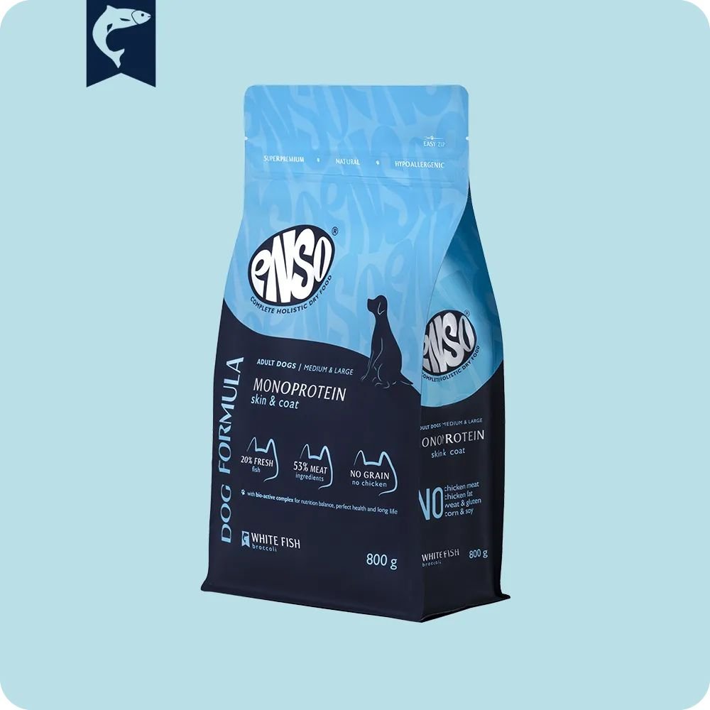 

Сухой корм для собак Enso DF Monoprotein белая рыба брокколи 020/251338 800 г