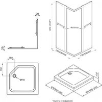 Душевой уголок Triton Вента БВ Вельвет 90х90 (без поддона)