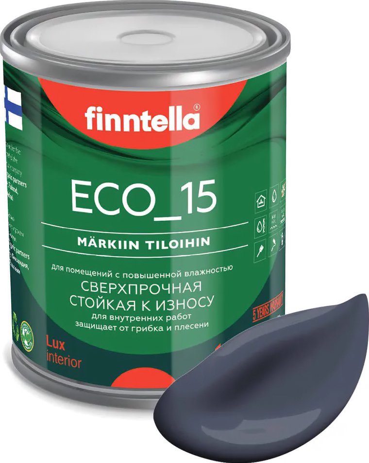 

Краска Finntella Eco 15 Monsuuni F-10-1-1-FL045 0.9 л (холодный серый)